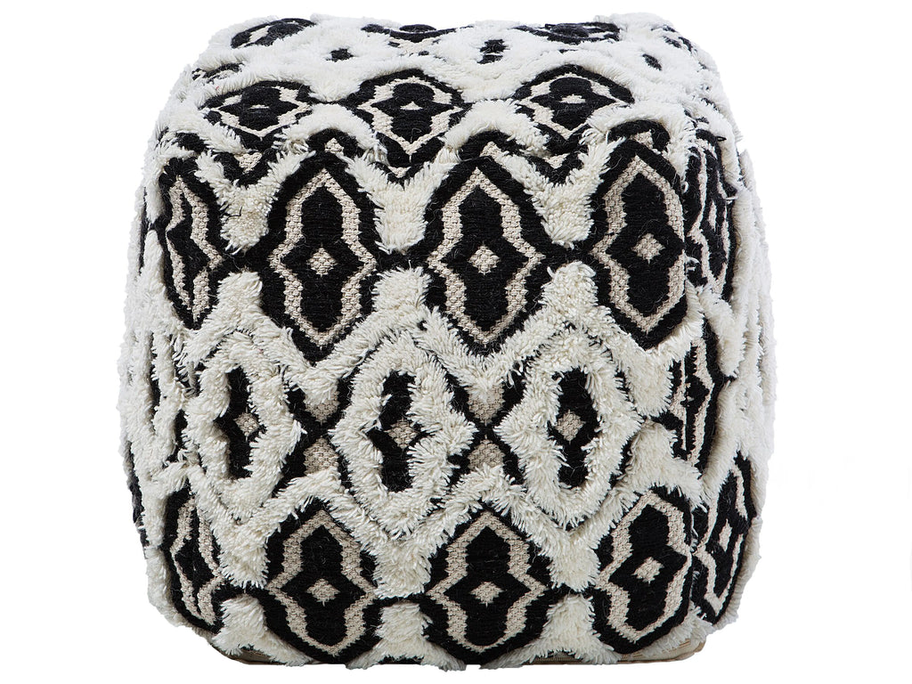  Pouffe ORAI Wool Black/ White
