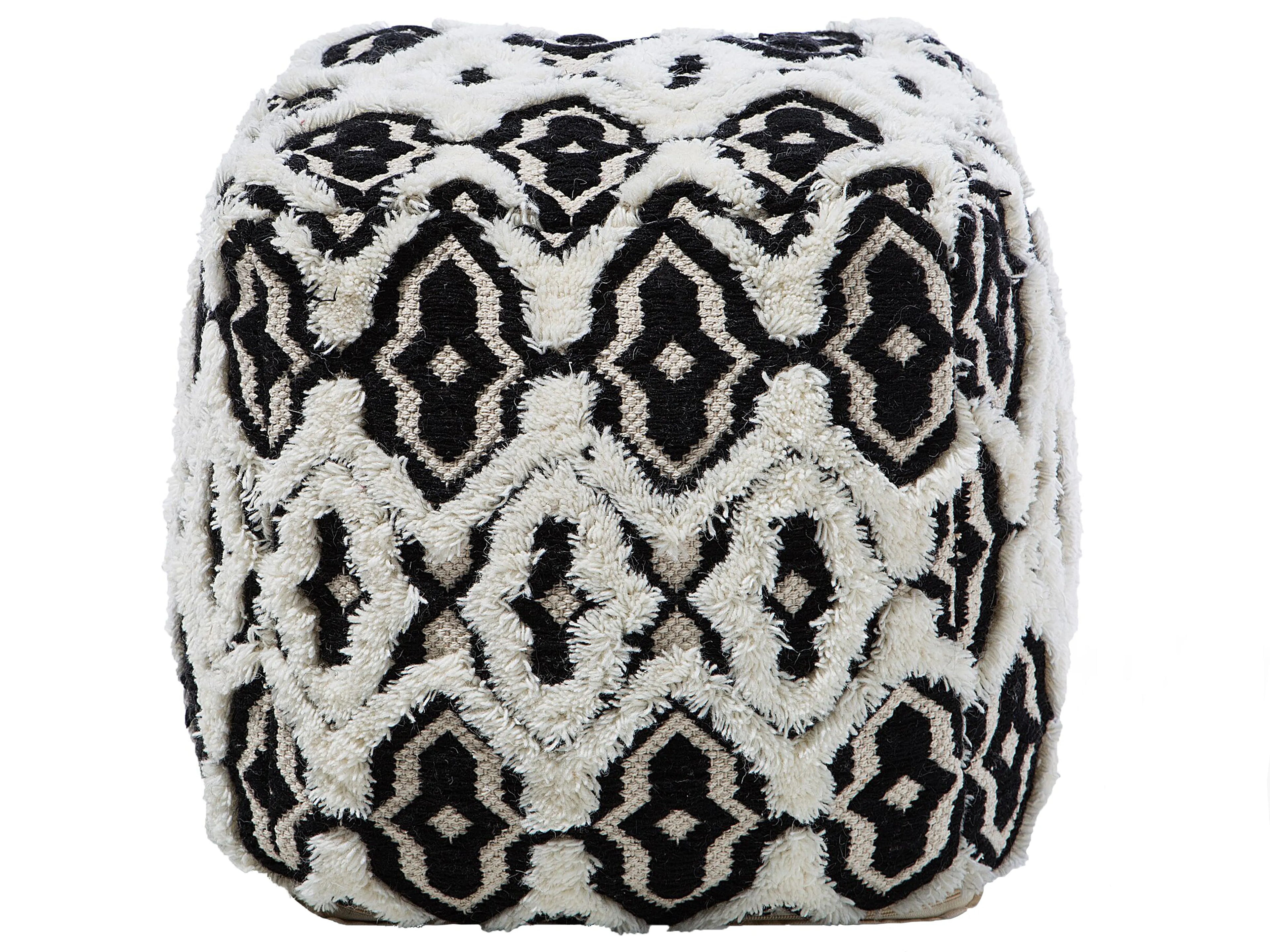  Pouffe ORAI Wool Black/ White