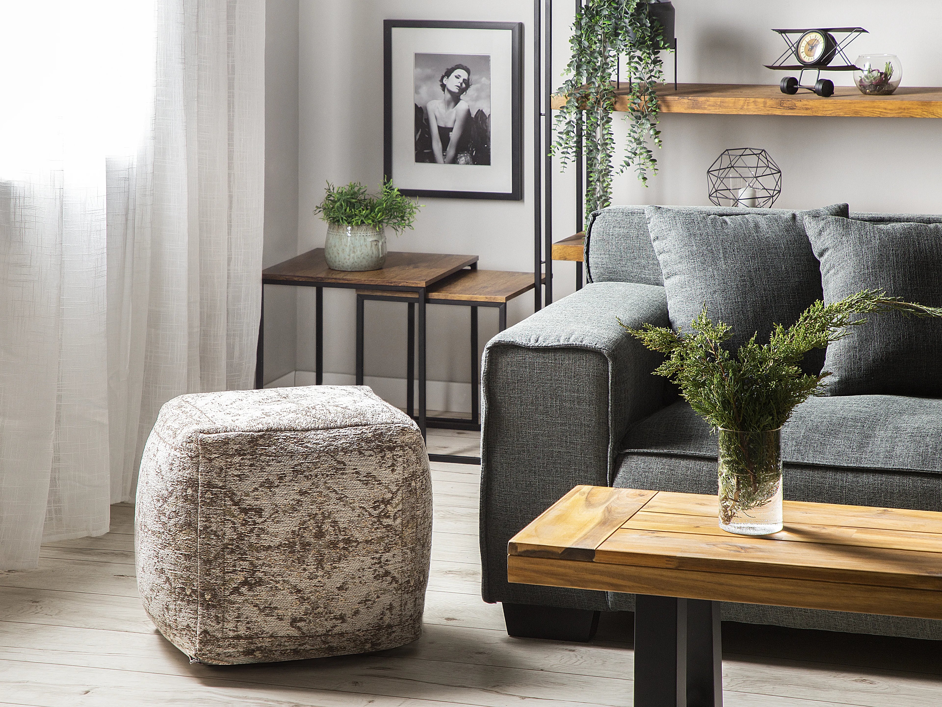  Pouffe MEERUT Cotton Taupe