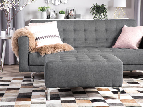  Ottoman ABERDEEN Fabric Grey