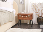  Storage Stool MALLARD Faux Leather Golden Brown