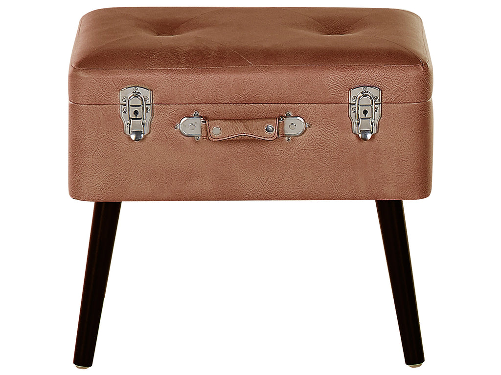  Storage Stool MALLARD Faux Leather Golden Brown