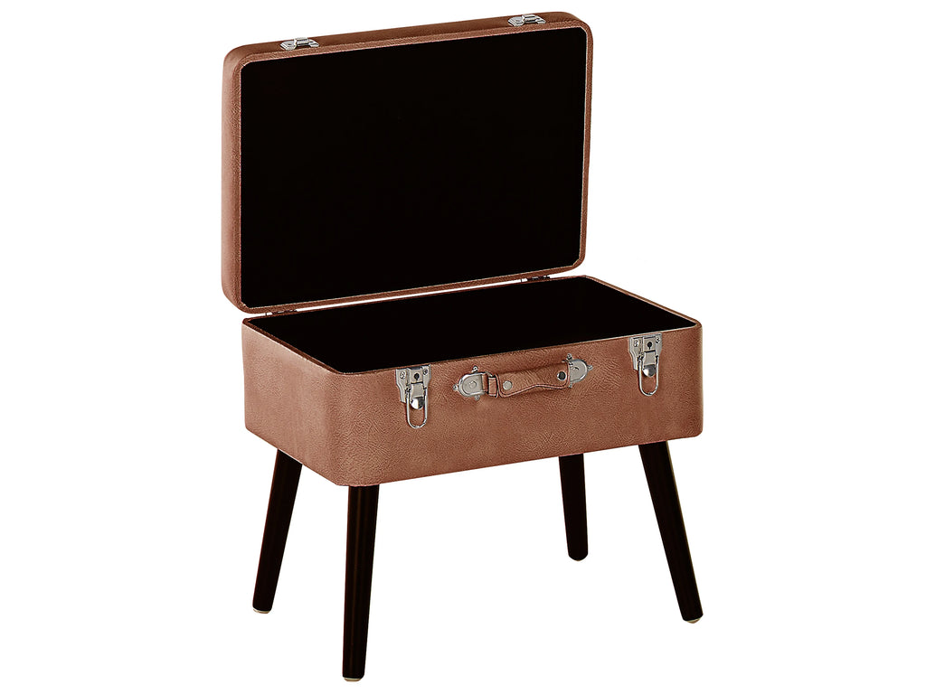  Storage Stool MALLARD Faux Leather Golden Brown
