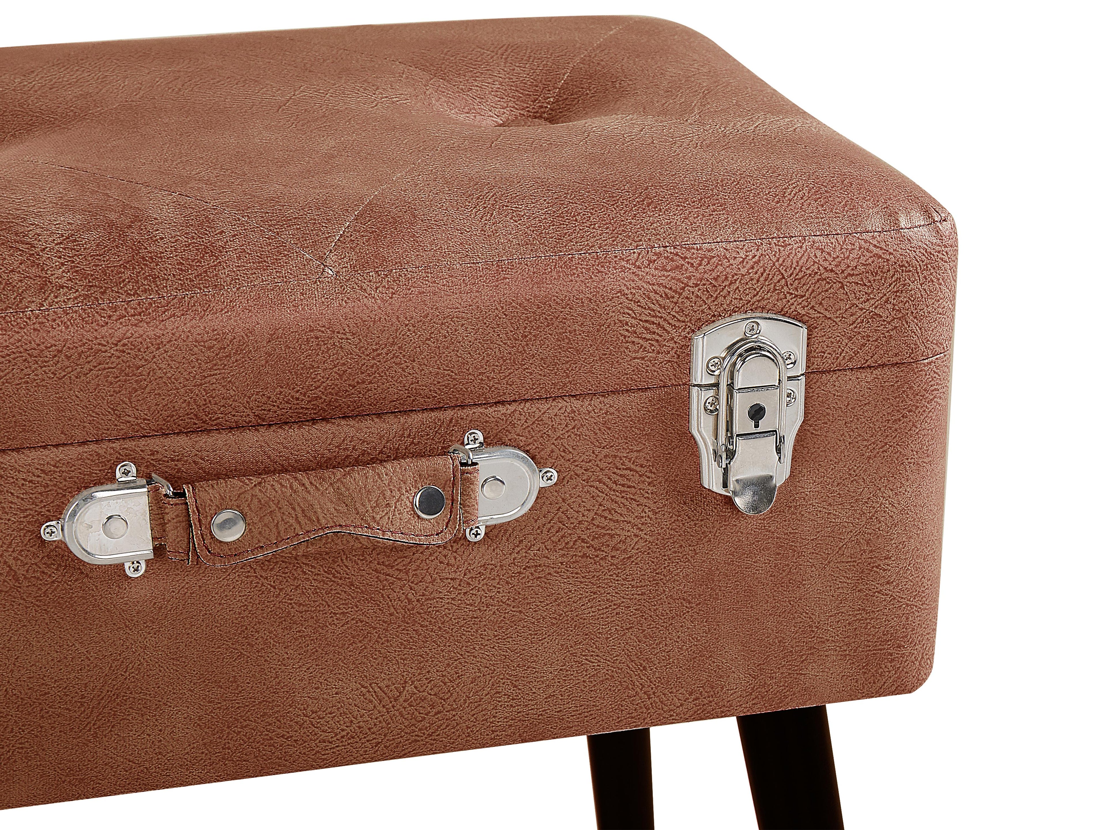  Storage Stool MALLARD Faux Leather Golden Brown