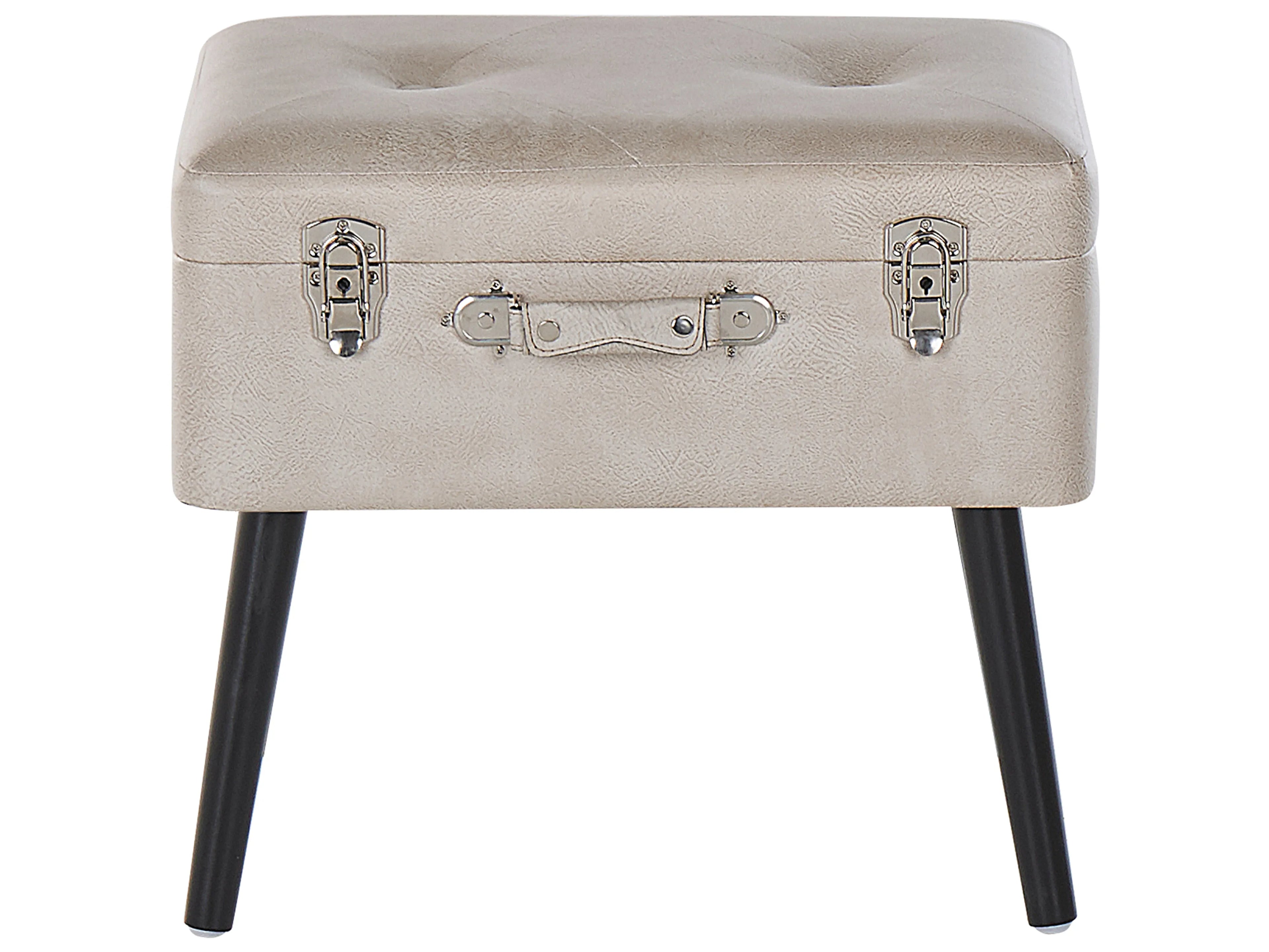  Storage Stool MALLARD Faux Leather Beige