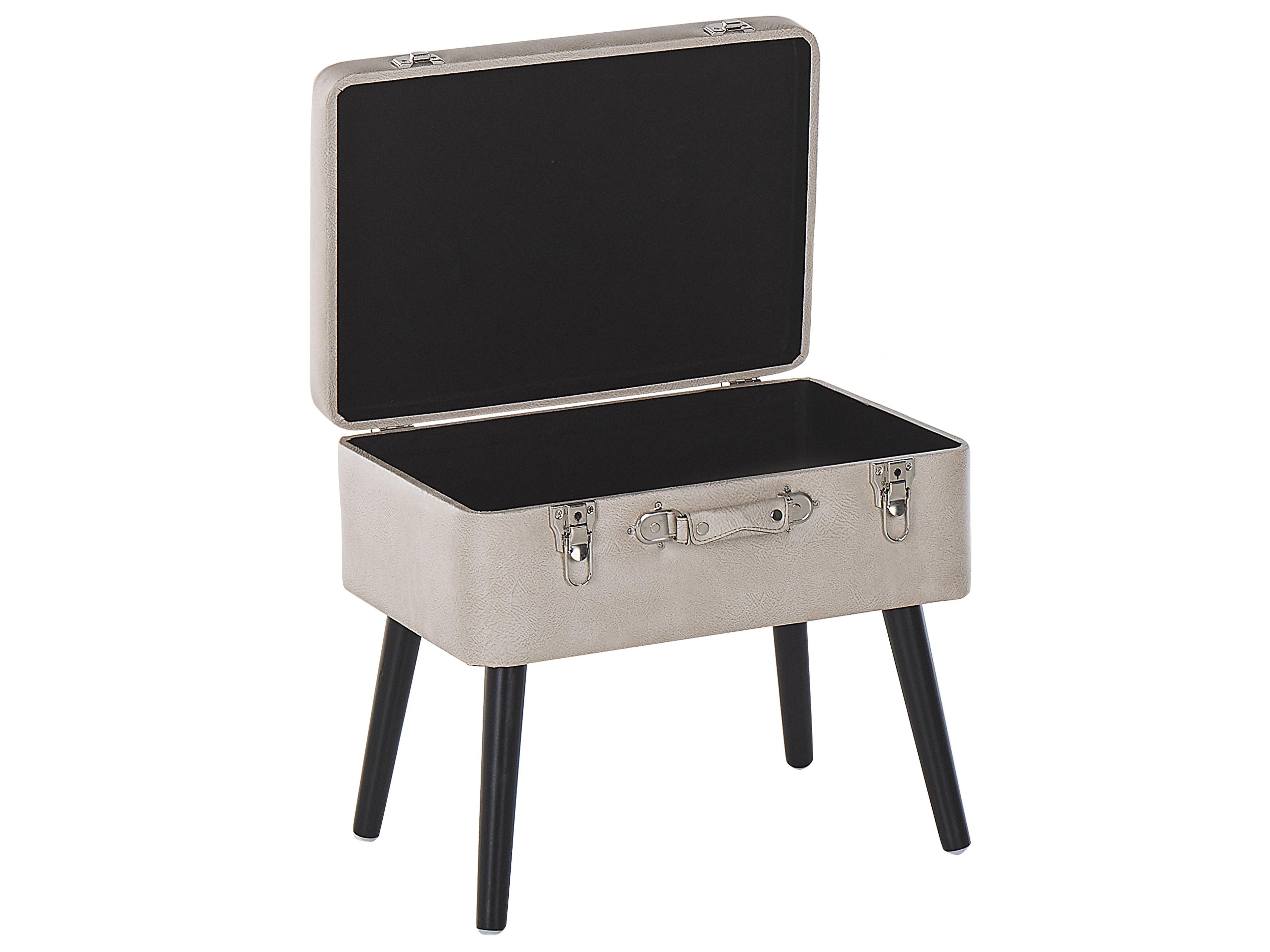  Storage Stool MALLARD Faux Leather Beige