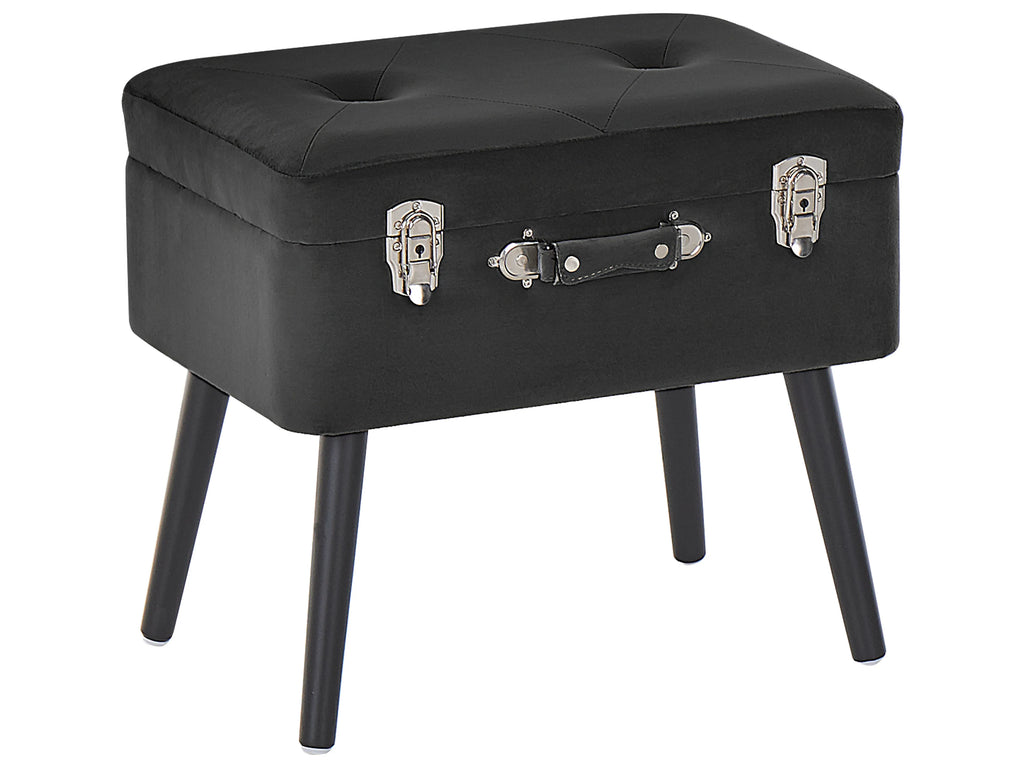  Storage Stool MALLARD Velvet Black