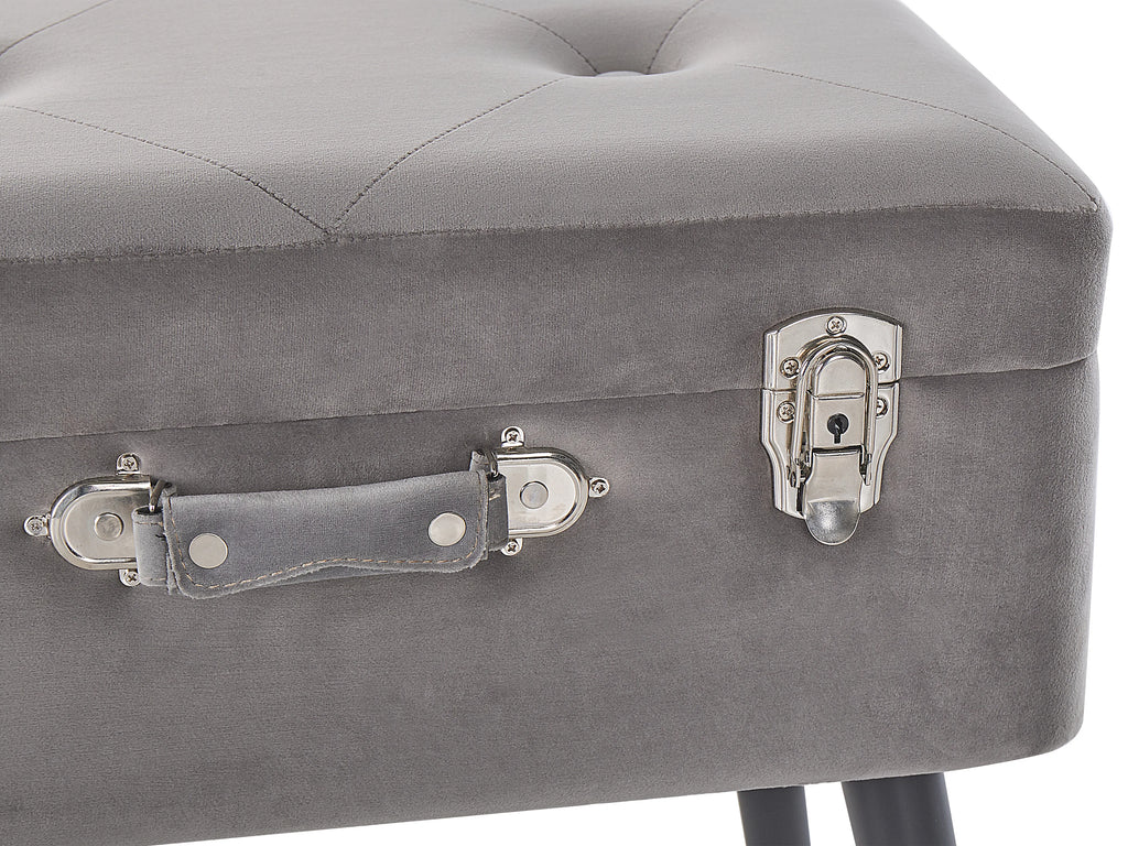  Storage Stool MALLARD Velvet Grey