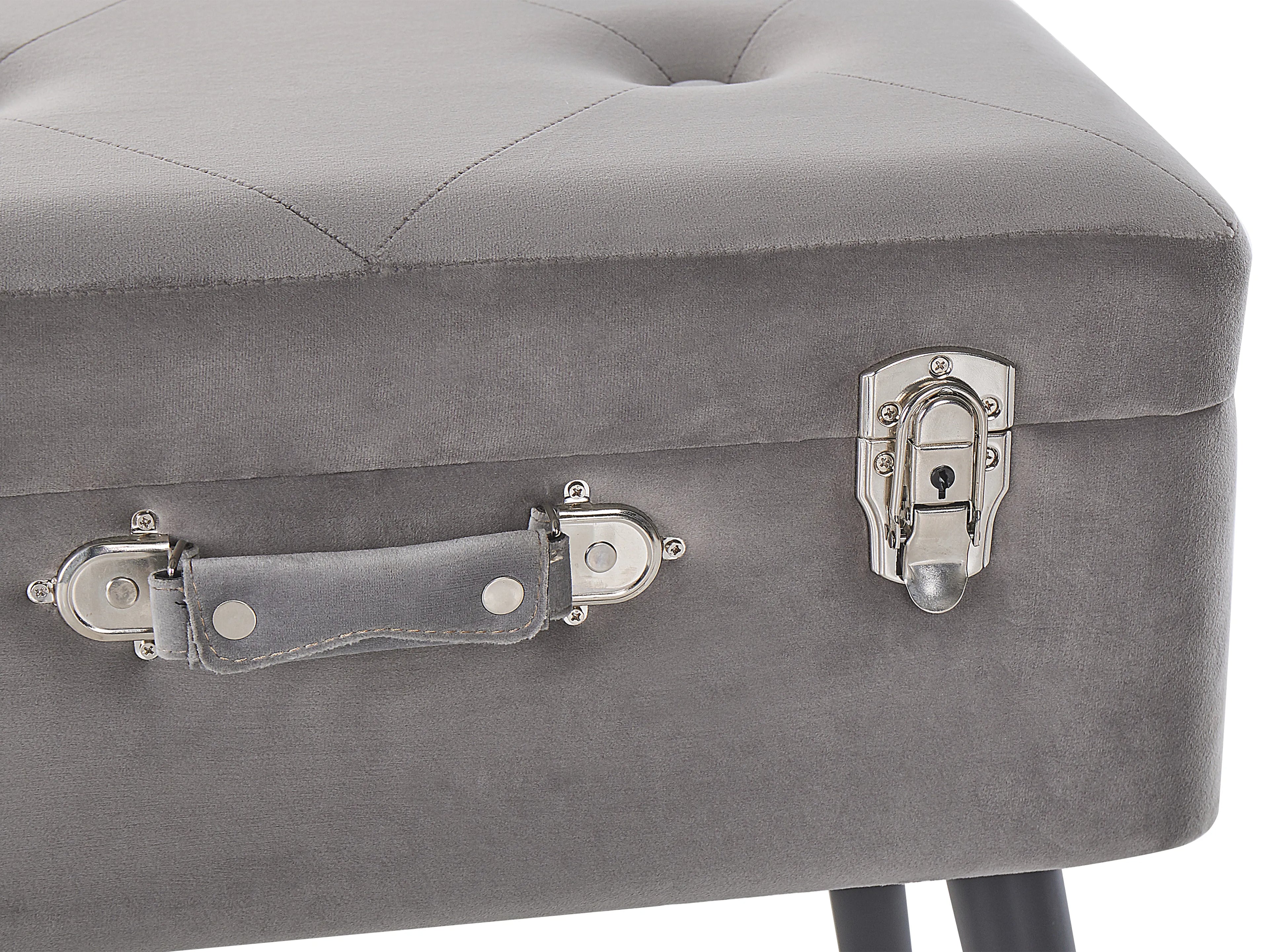  Storage Stool MALLARD Velvet Grey