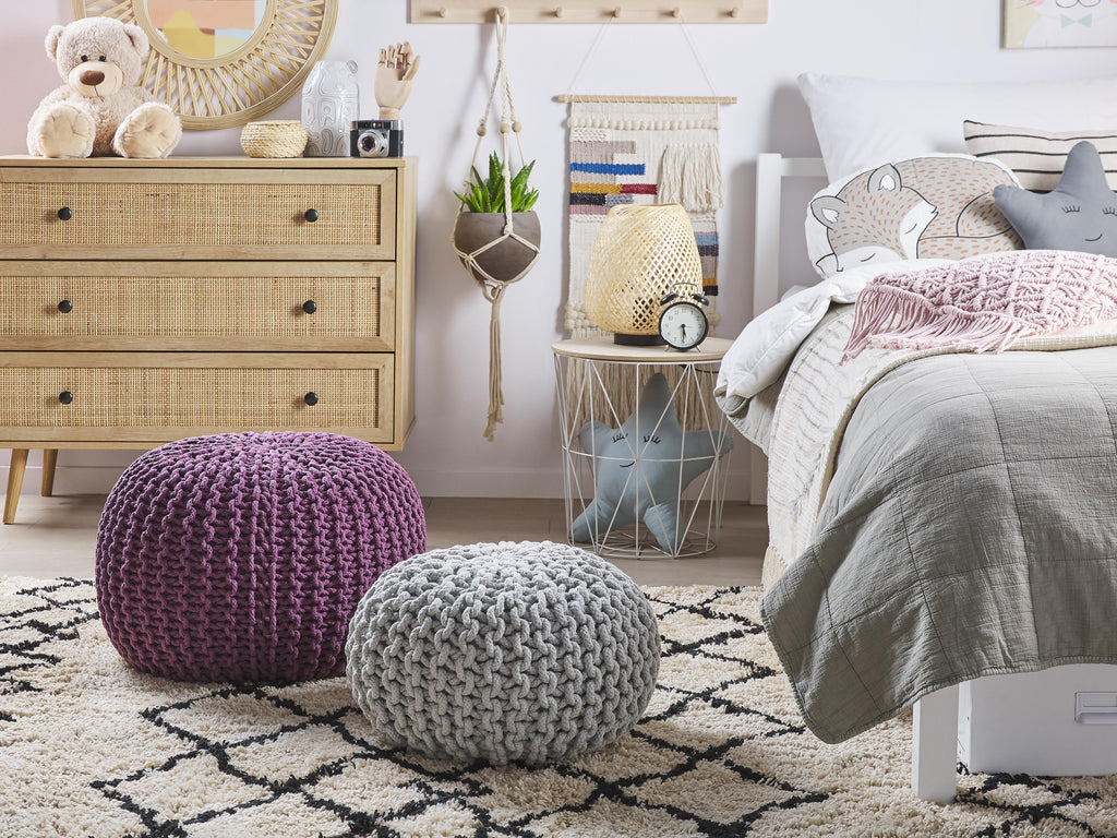 Pouffe CONRAD Cotton Purple