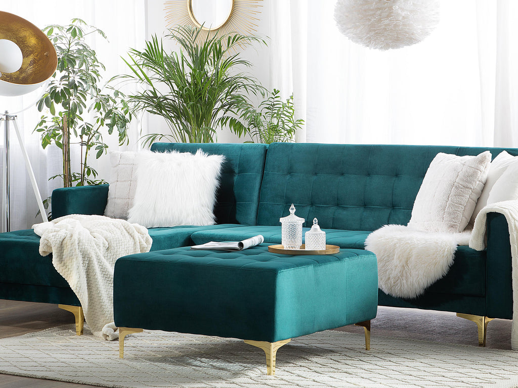  Ottoman ABERDEEN Velvet Teal