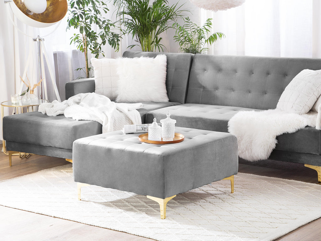  Ottoman ABERDEEN Velvet Grey