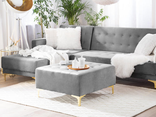  Ottoman ABERDEEN Velvet Grey
