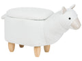  Storage Animal Stool ALPACA Fabric White Alpaca