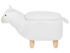  Storage Animal Stool ALPACA Fabric White Alpaca