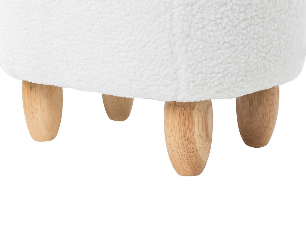  Storage Animal Stool ALPACA Fabric White Alpaca