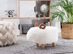  Animal Stool LAMB Fabric White Lamb