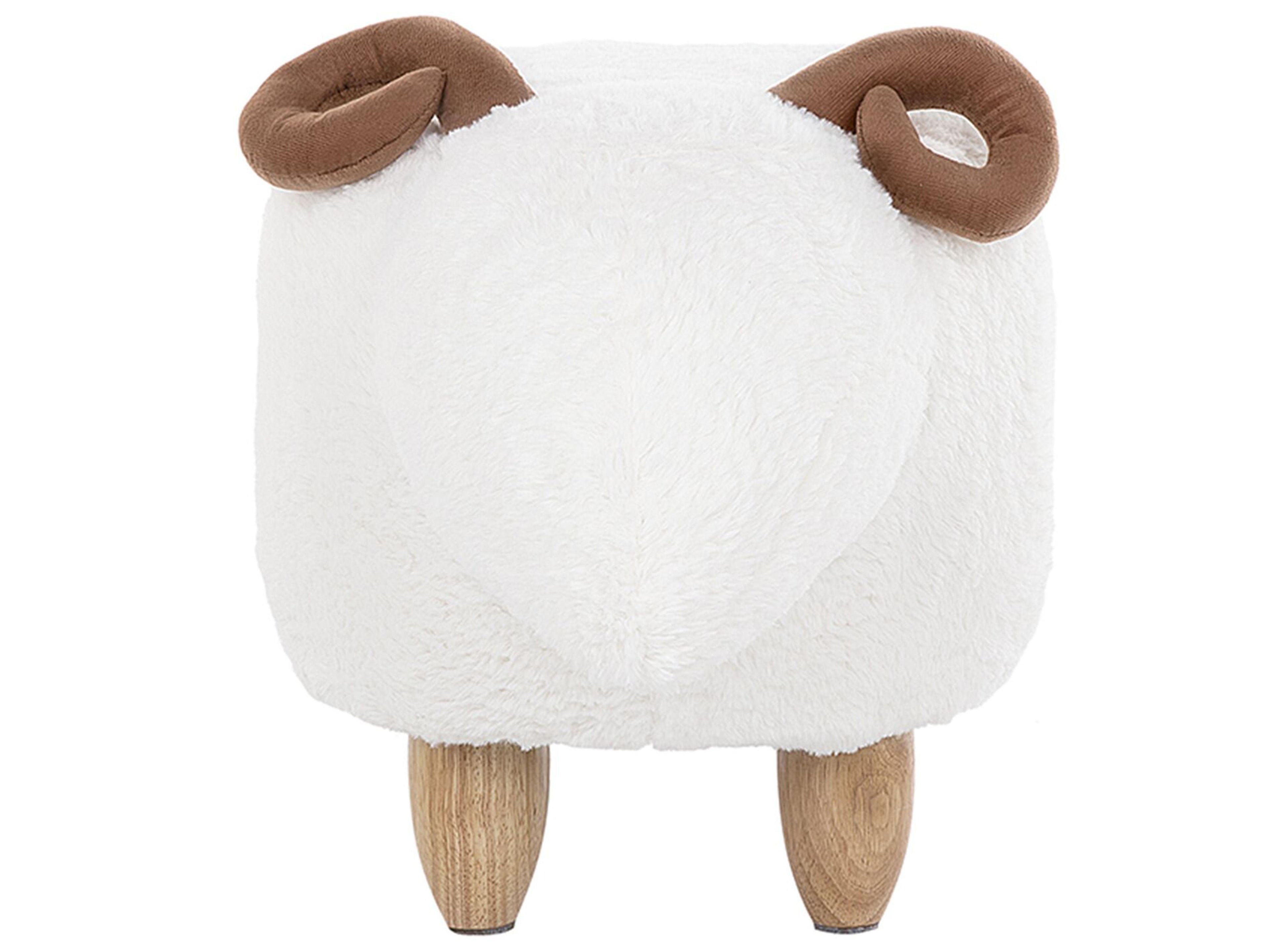  Animal Stool LAMB Fabric White Lamb