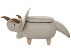  Storage Animal Stool TRICERATOPS Fabric Light Grey Dinosaur