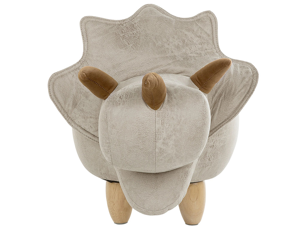  Storage Animal Stool TRICERATOPS Fabric Light Grey Dinosaur