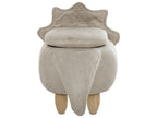  Storage Animal Stool TRICERATOPS Fabric Light Grey Dinosaur