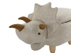  Storage Animal Stool TRICERATOPS Fabric Light Grey Dinosaur