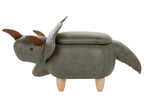  Storage Animal Stool TRICERATOPS Fabric Dark Green Dinosaur