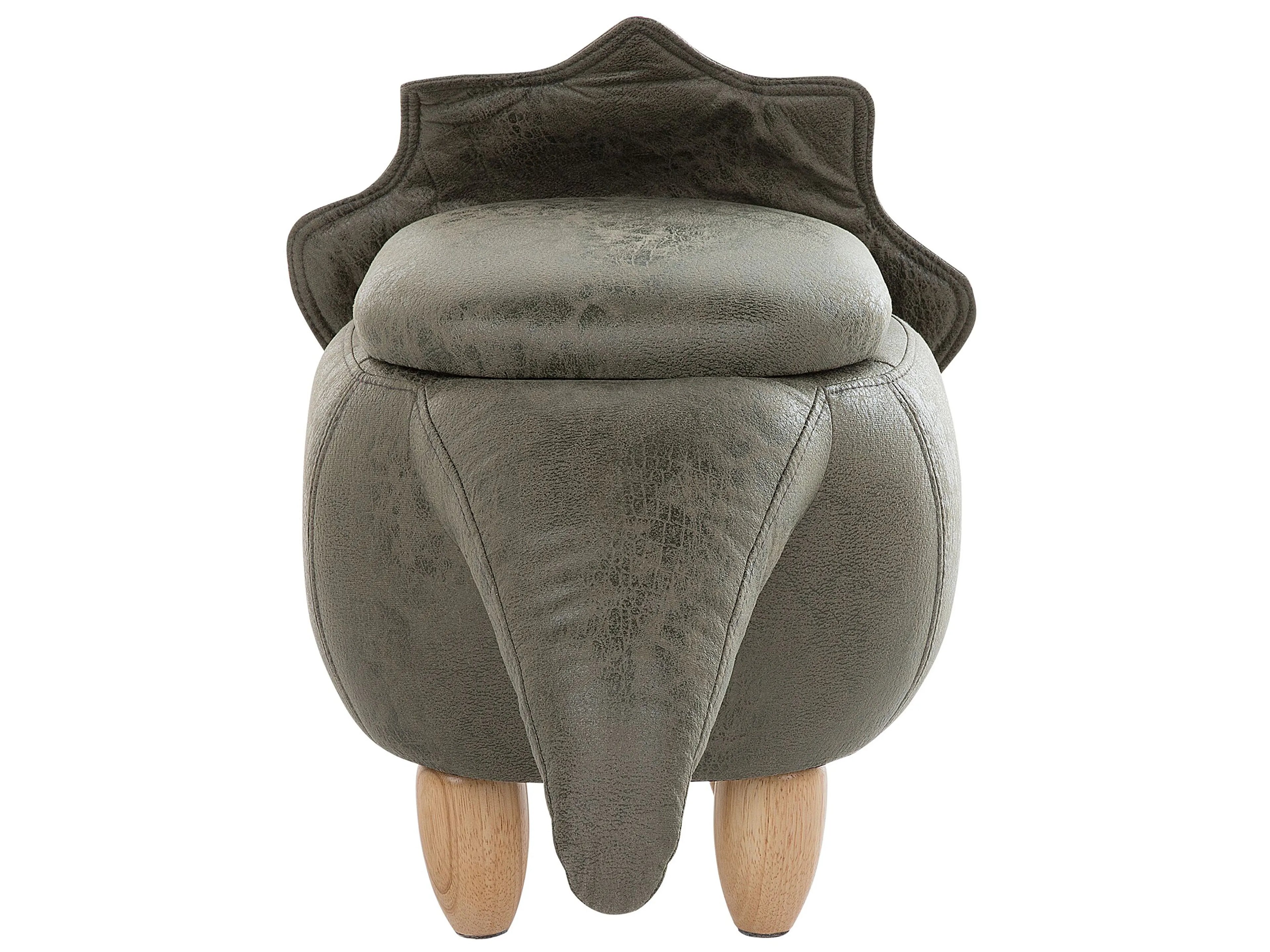  Storage Animal Stool TRICERATOPS Fabric Dark Green Dinosaur