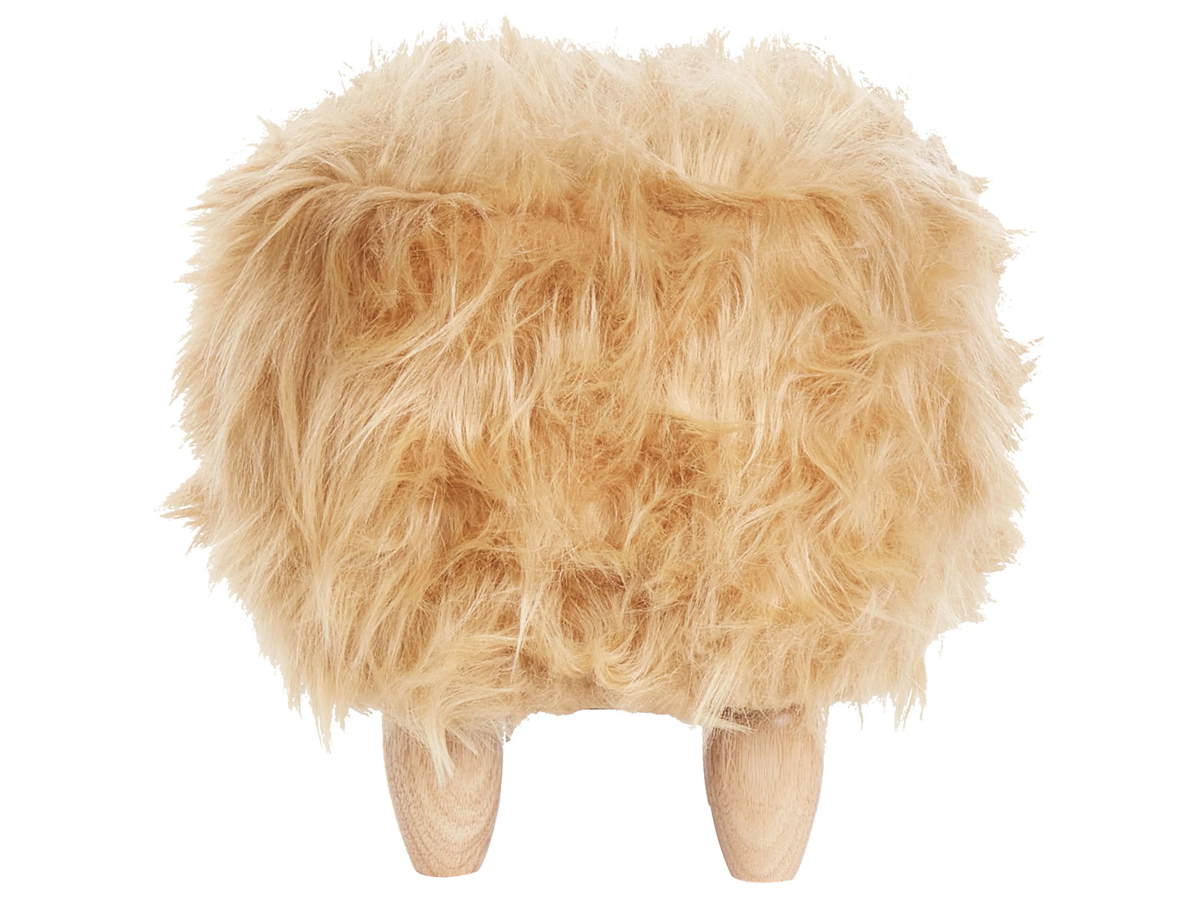  Animal Stool WOOLLY Faux Fur Sand Beige Rhino