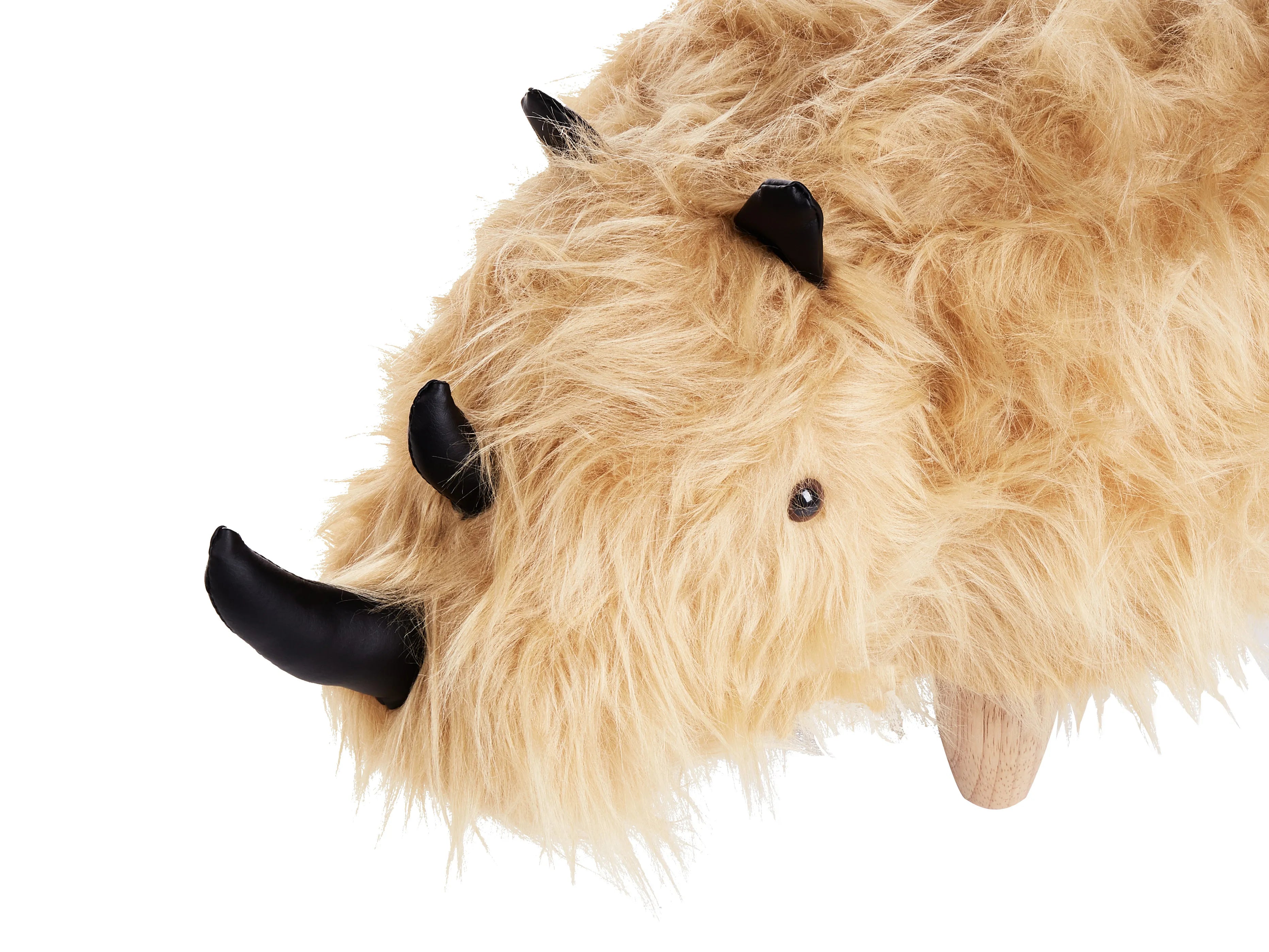  Animal Stool WOOLLY Faux Fur Sand Beige Rhino