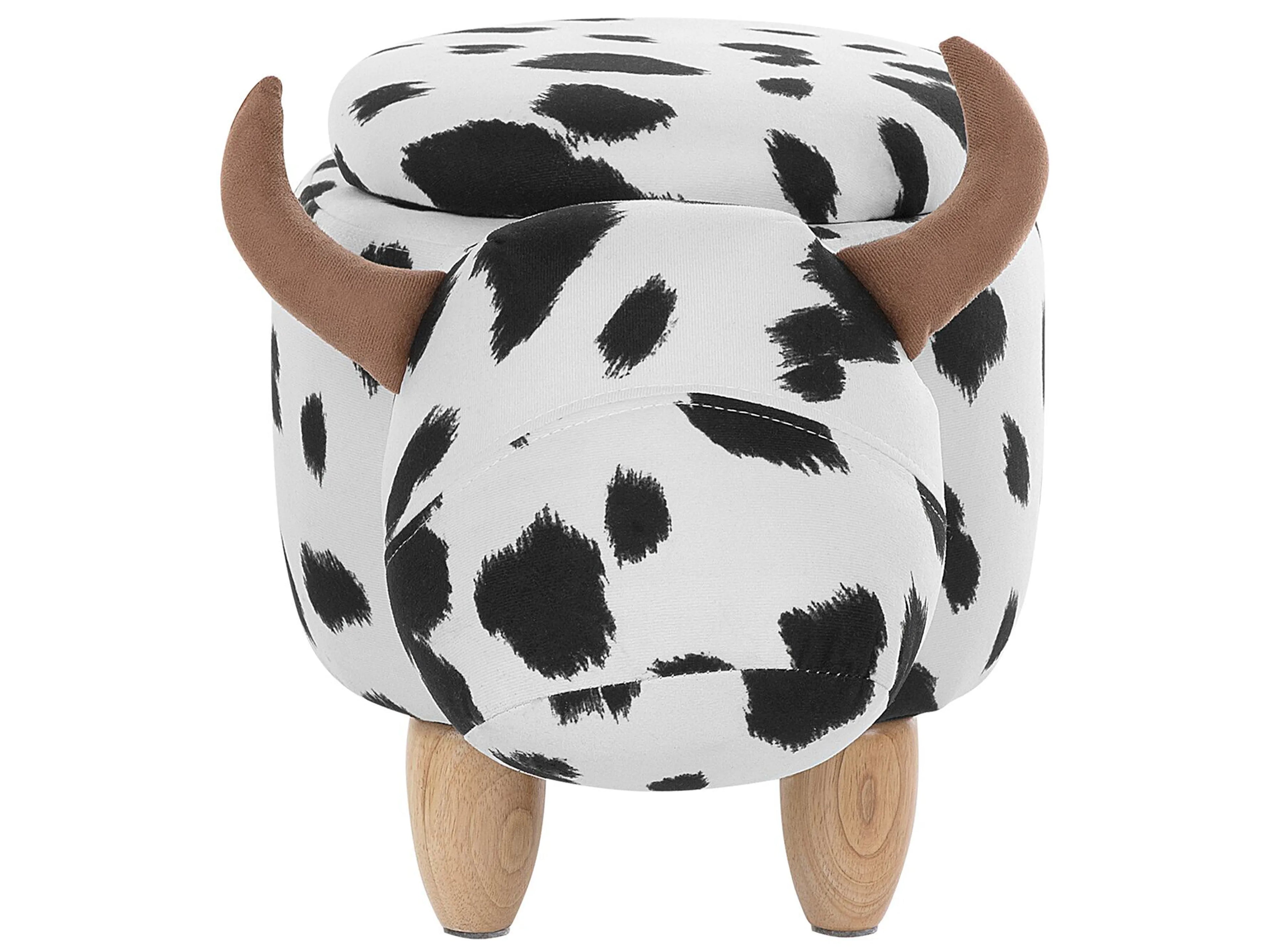  Storage Animal Stool COW Fabric White Cow