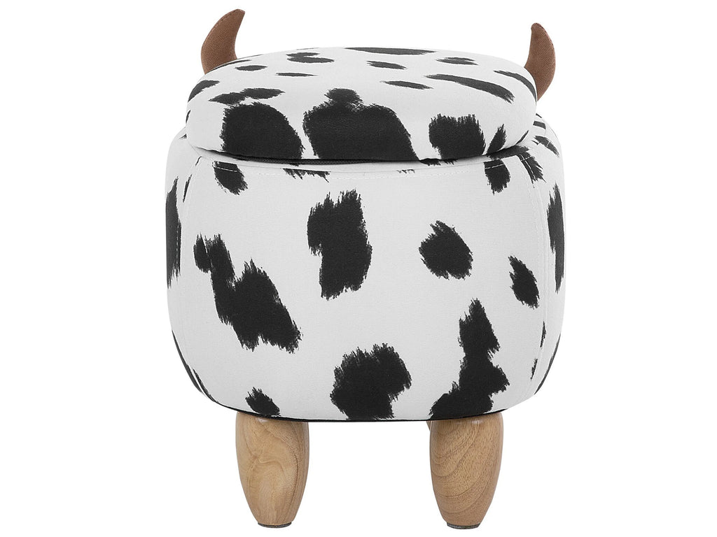 Storage Animal Stool COW Fabric White Cow