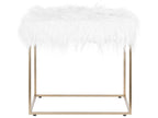  Footstool MANHATTAN Faux Fur White