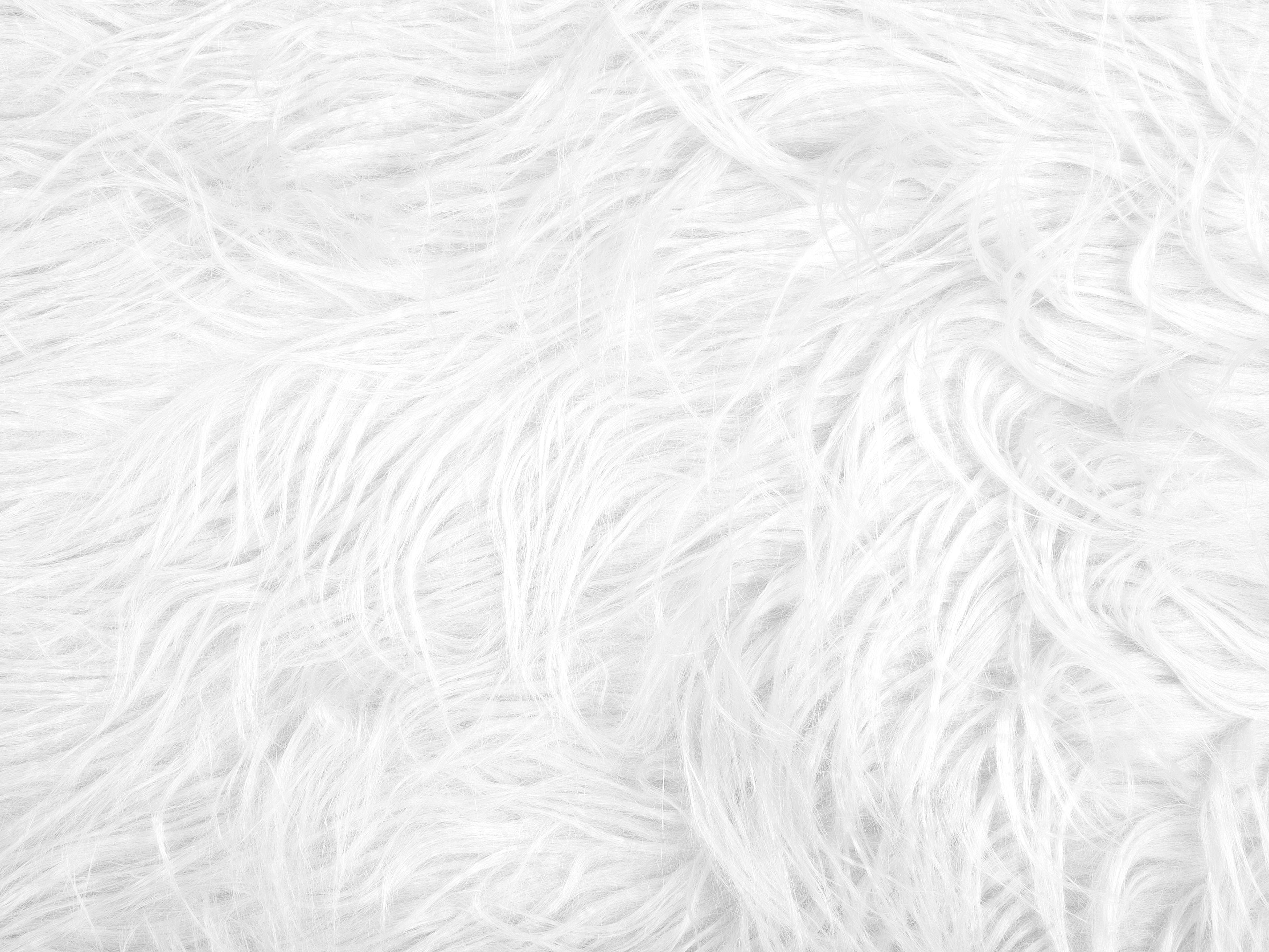 Footstool MANHATTAN Faux Fur White