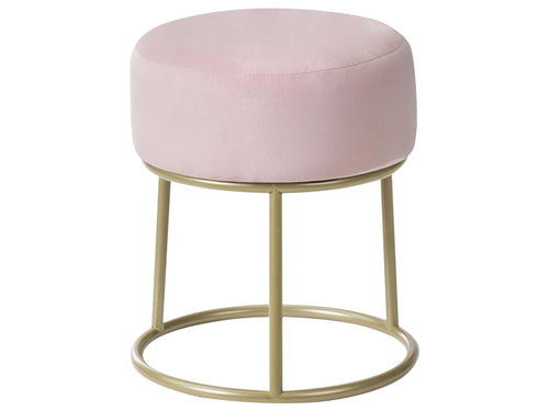 Footstool DELCO Velvet Pastel Pink