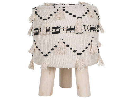  Footstool THONDI Cotton Beige