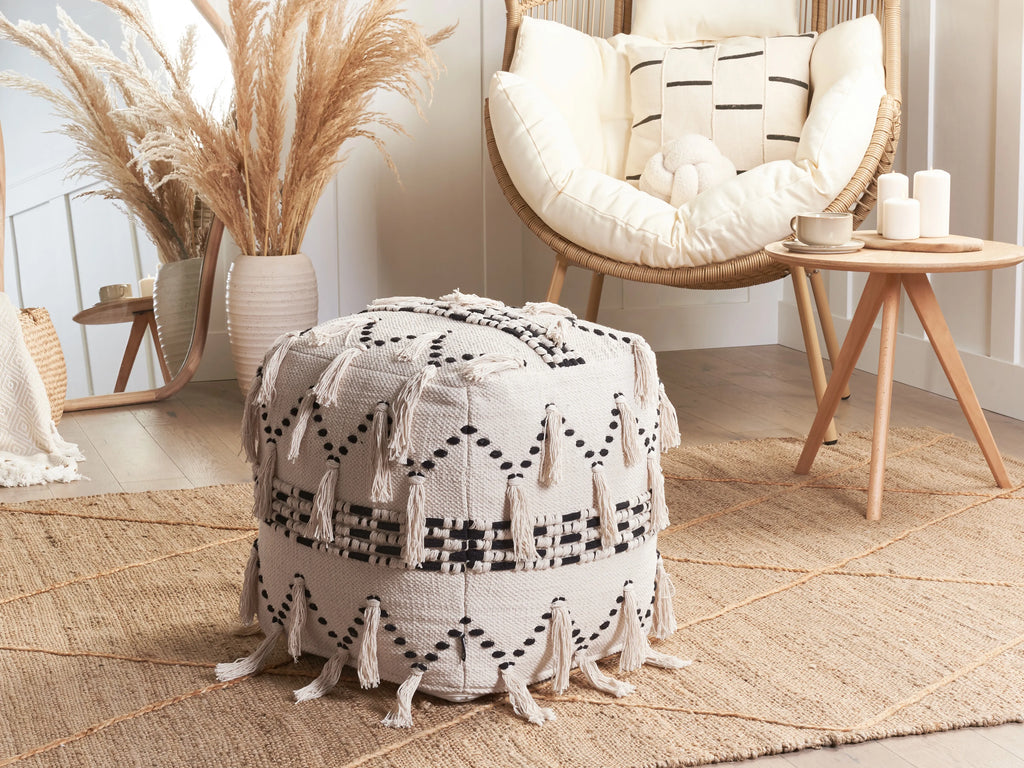  Pouffe THONDI Cotton Beige