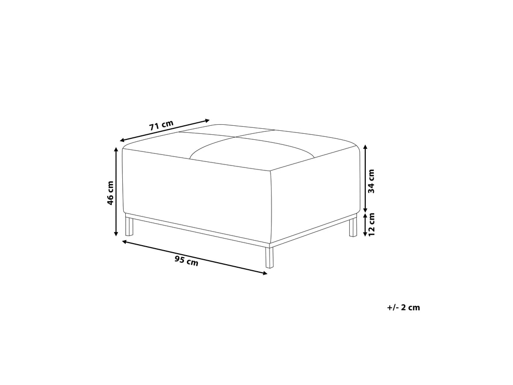  Ottoman OSLO Leather Light Beige