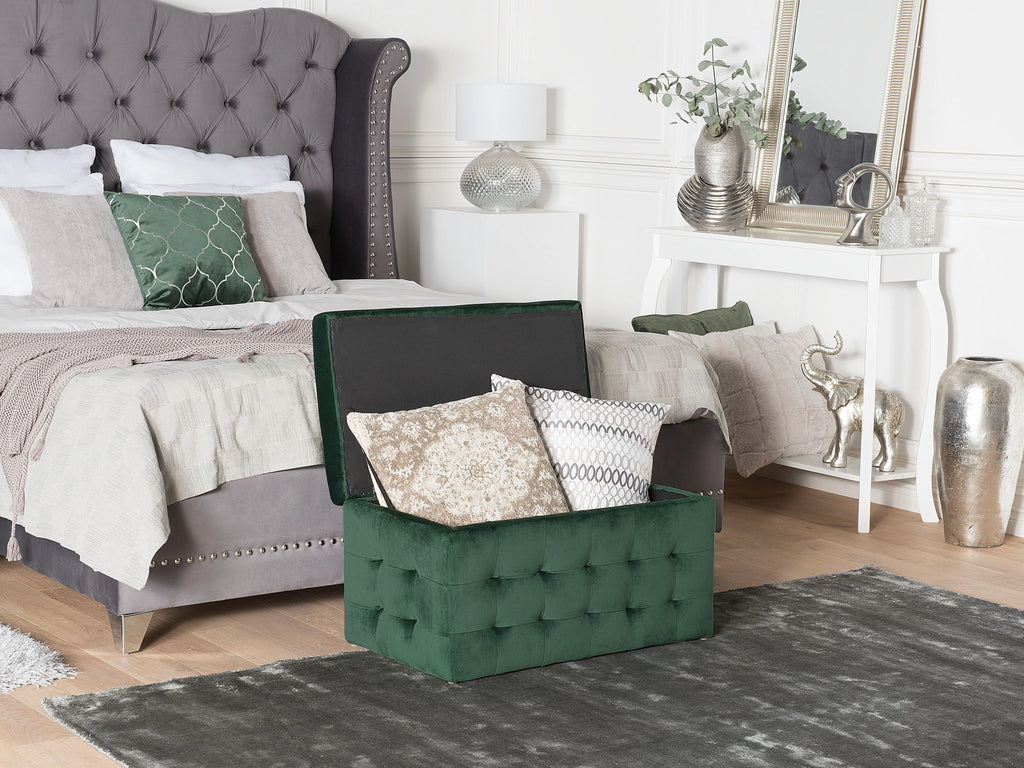  Storage Ottoman MICHIGAN Velvet Dark Green