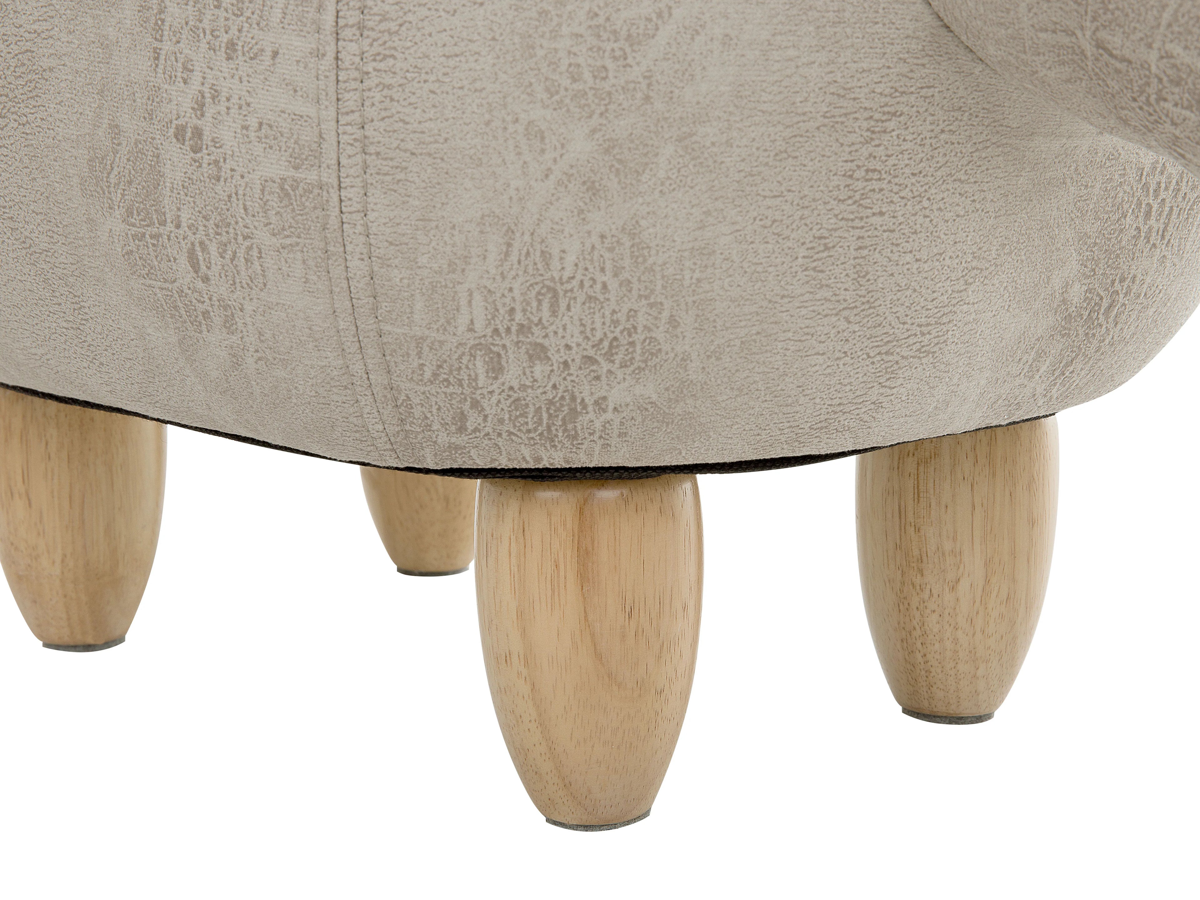  Storage Animal Stool TRICERATOPS Fabric Light Grey Dinosaur