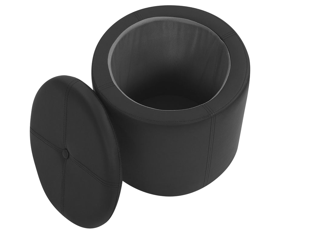  Storage Pouffe MARYLAND Faux Leather Black