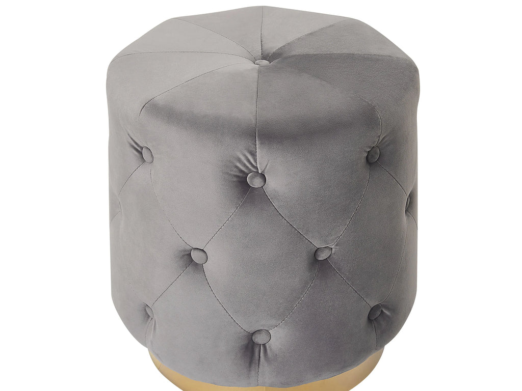  Pouffe CARROLLTON Velvet Light Grey