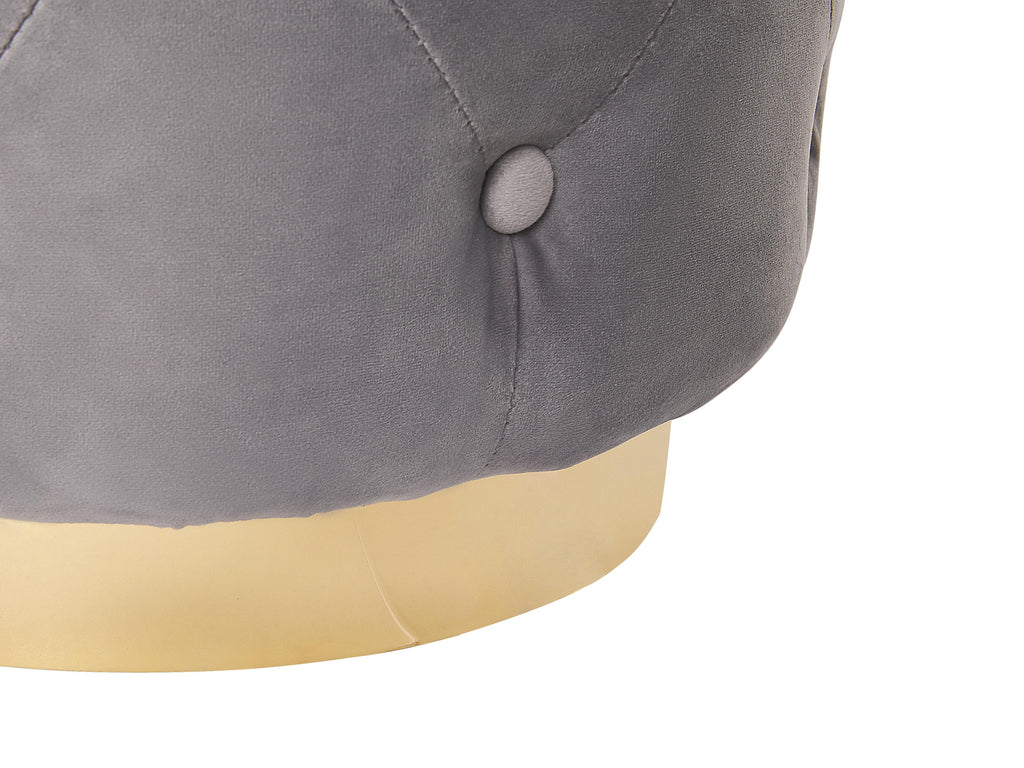  Pouffe CARROLLTON Velvet Light Grey
