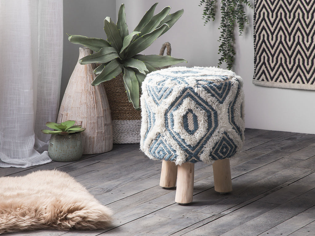  Footstool AGRA Wool White
