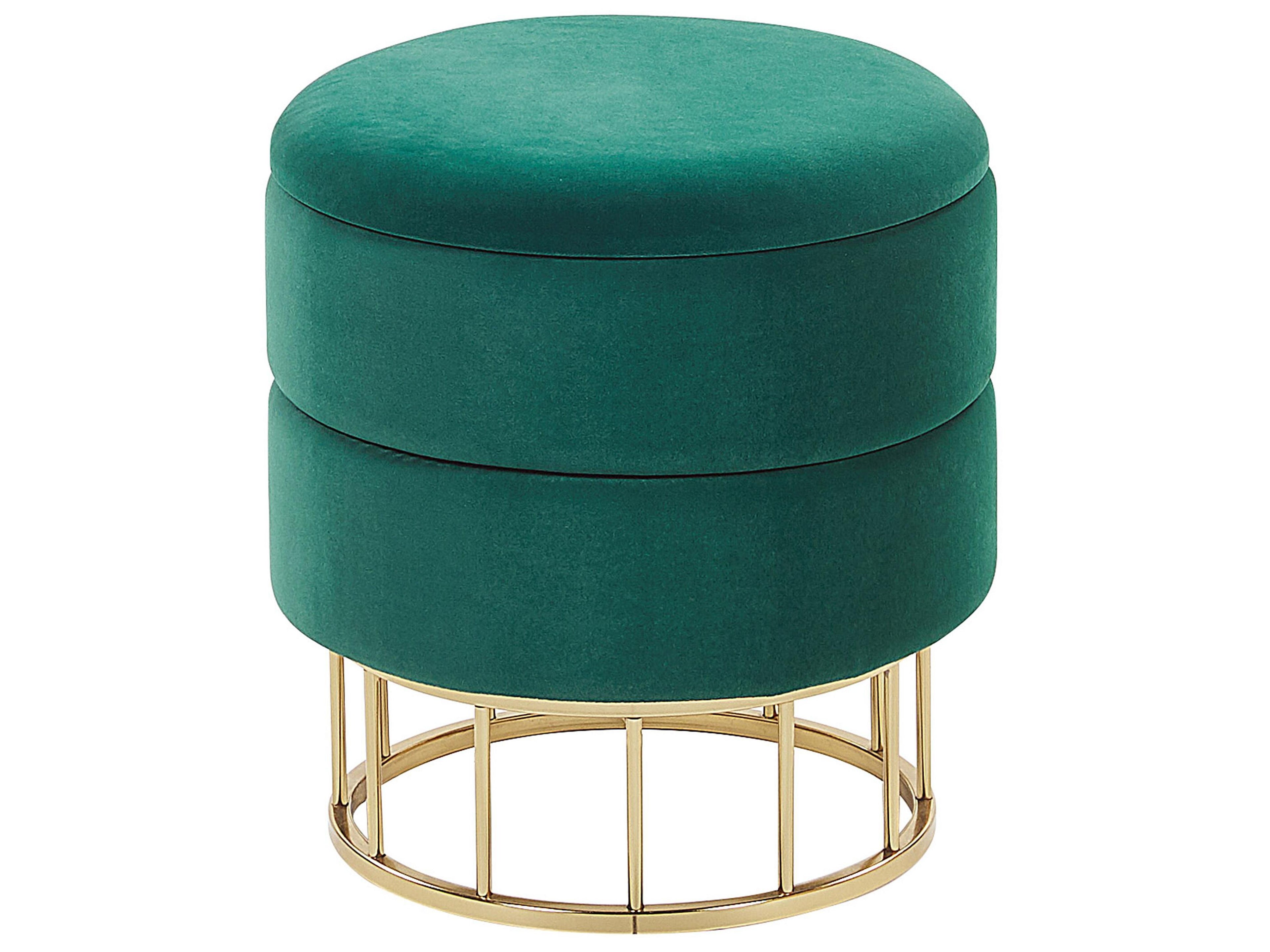  Storage Pouffe ELGIN Velvet Dark Green