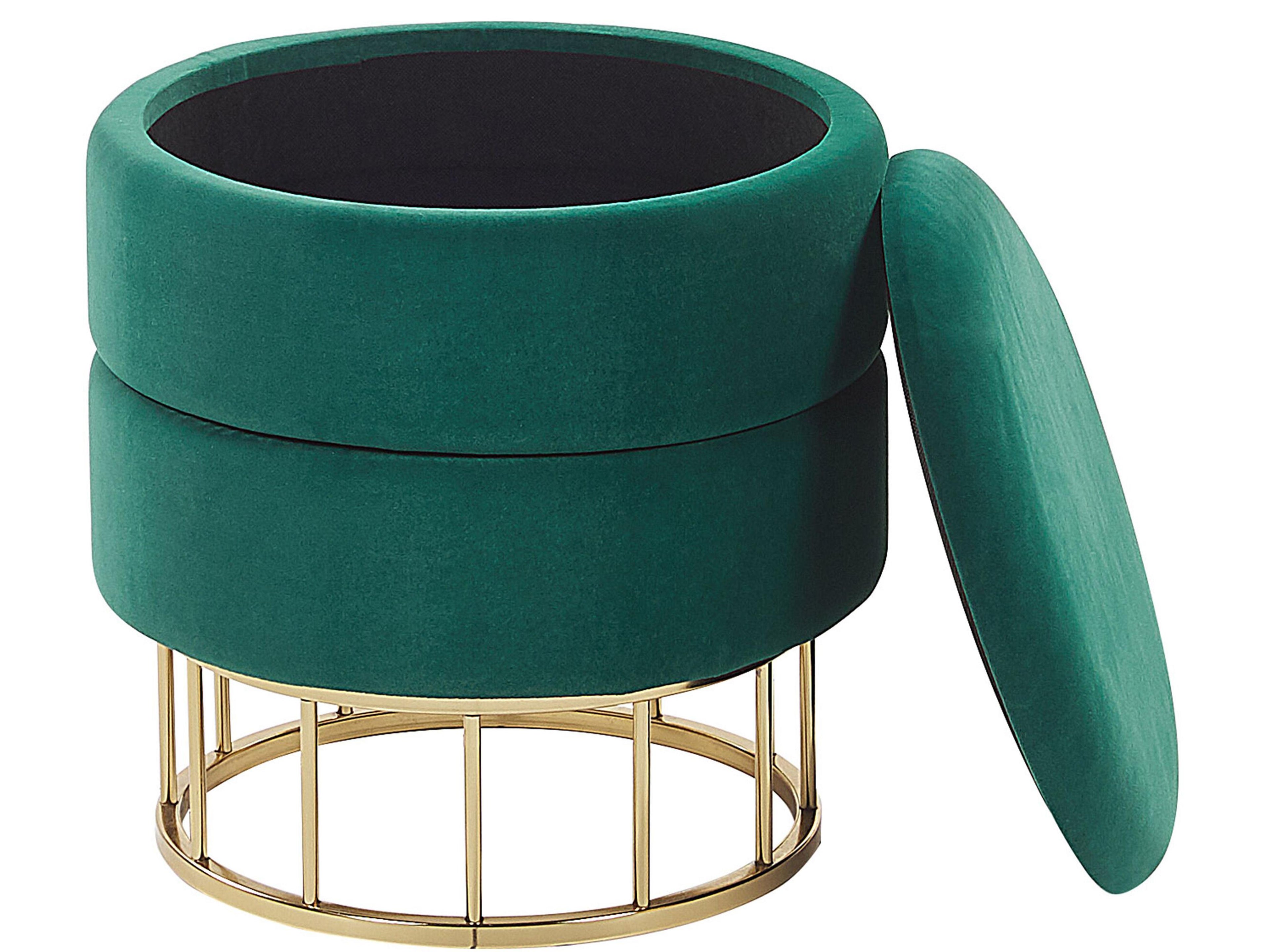  Storage Pouffe ELGIN Velvet Dark Green