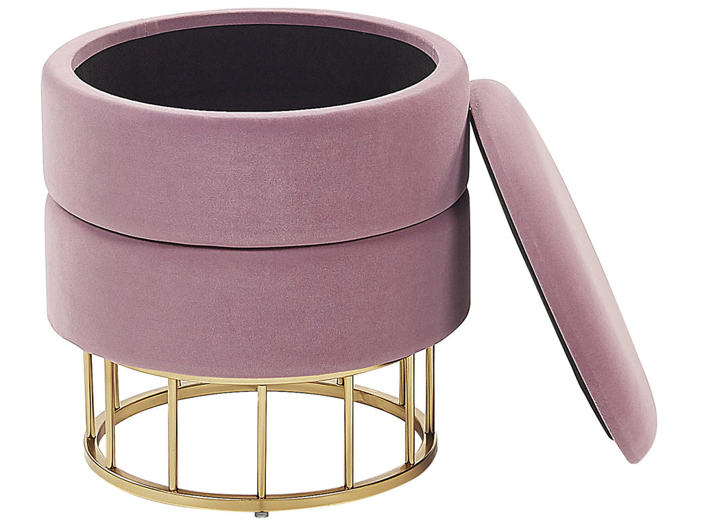  Storage Pouffe ELGIN Velvet Pink