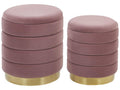  Set Of 2 Storage Pouffes GARLAND Velvet Pink