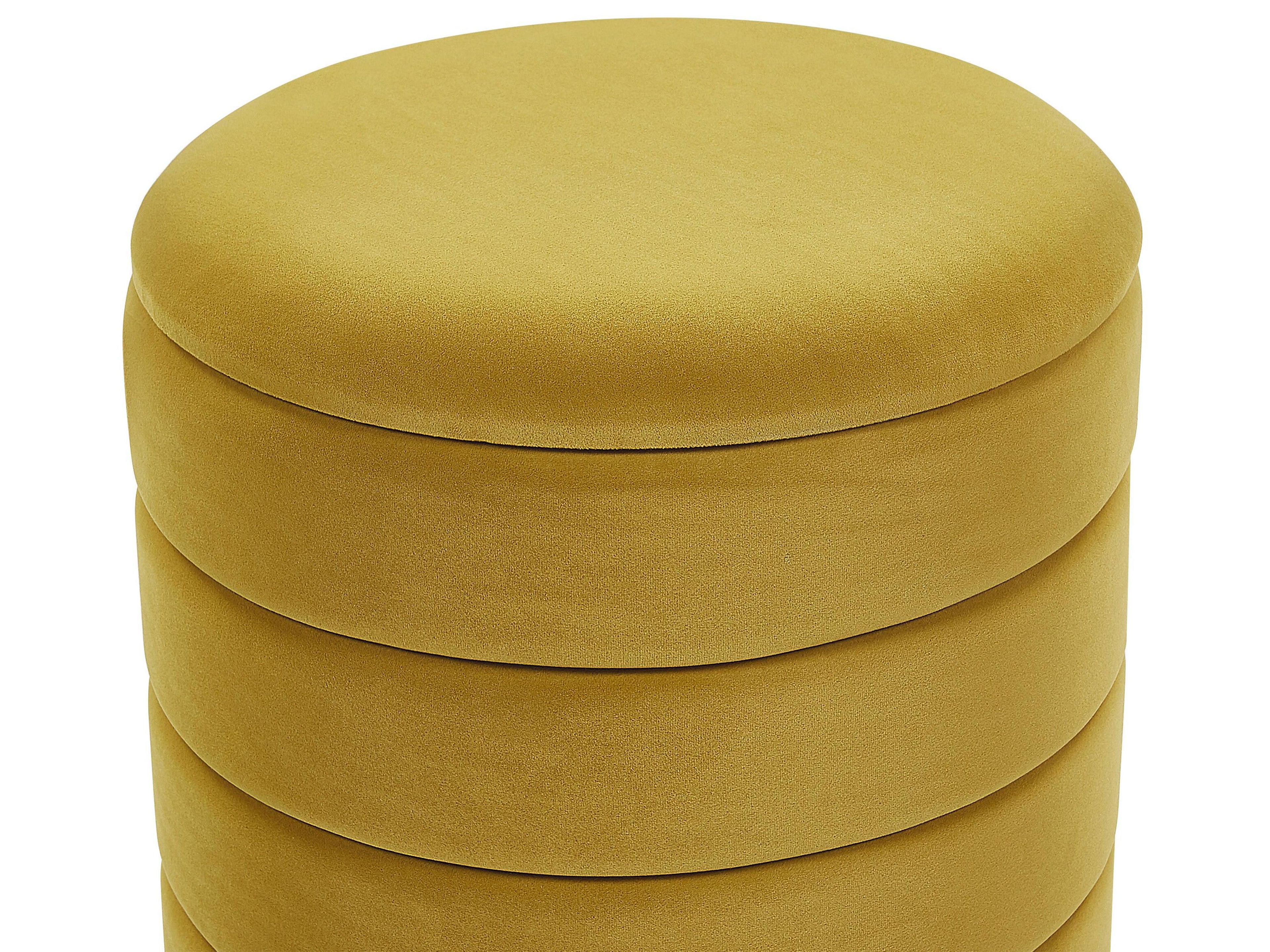  Set Of 2 Storage Pouffes GARLAND Velvet Mustard