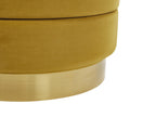  Set Of 2 Storage Pouffes GARLAND Velvet Mustard